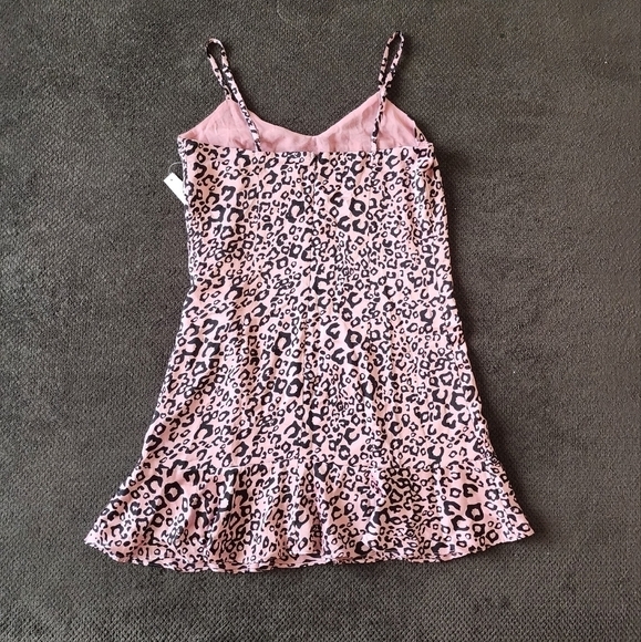 Bloomingdales Exclusive Aqua Cheetah Print Slip Dress size Small NWT - Picture 2 of 4